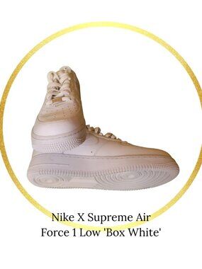 Mens Nike X Supreme Air Force 1 Low 'Box Logo - White' Size 8.5 NWOT